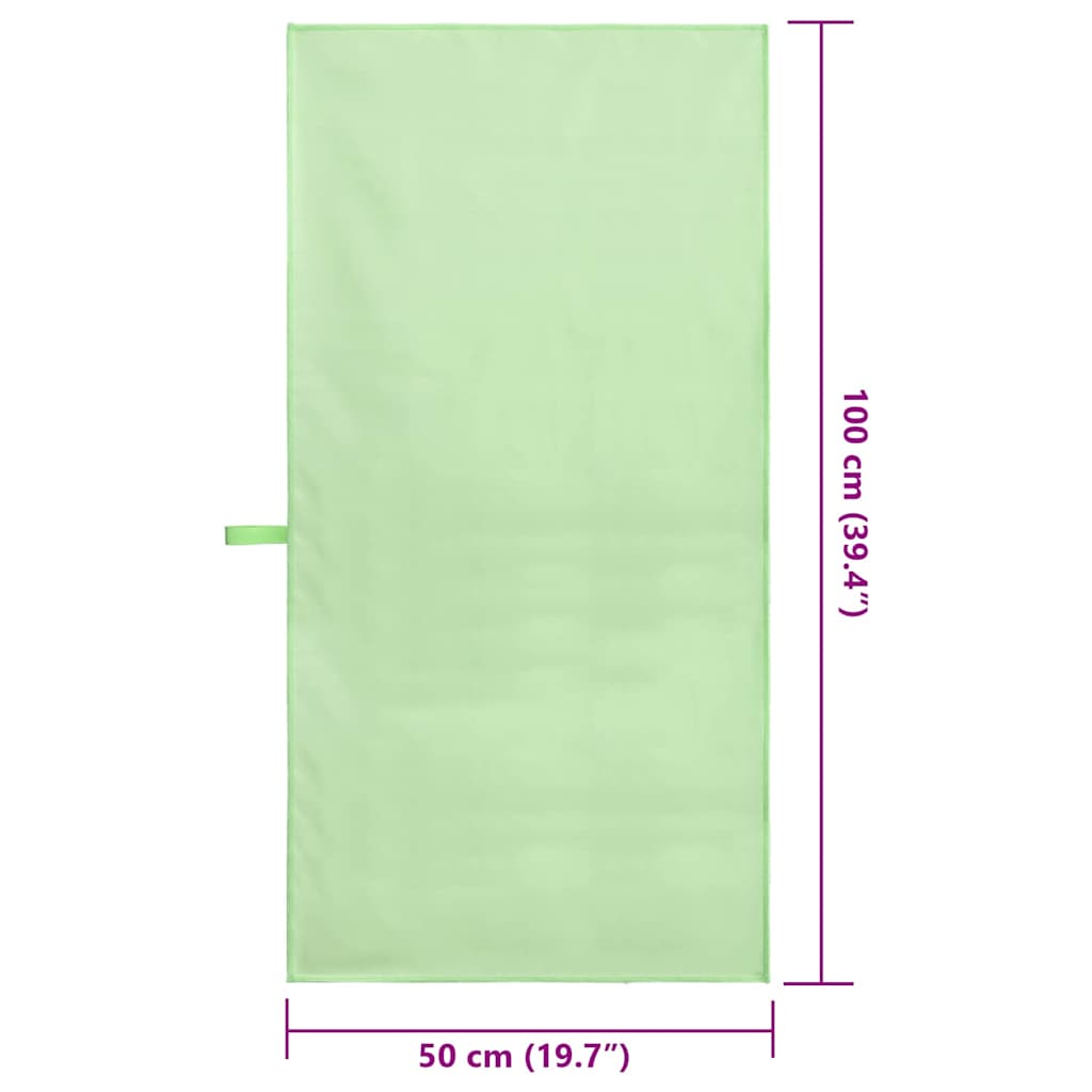 Sporthandtücher 2 pcs Grün 100 x 50 cm Polyester und Polyamid