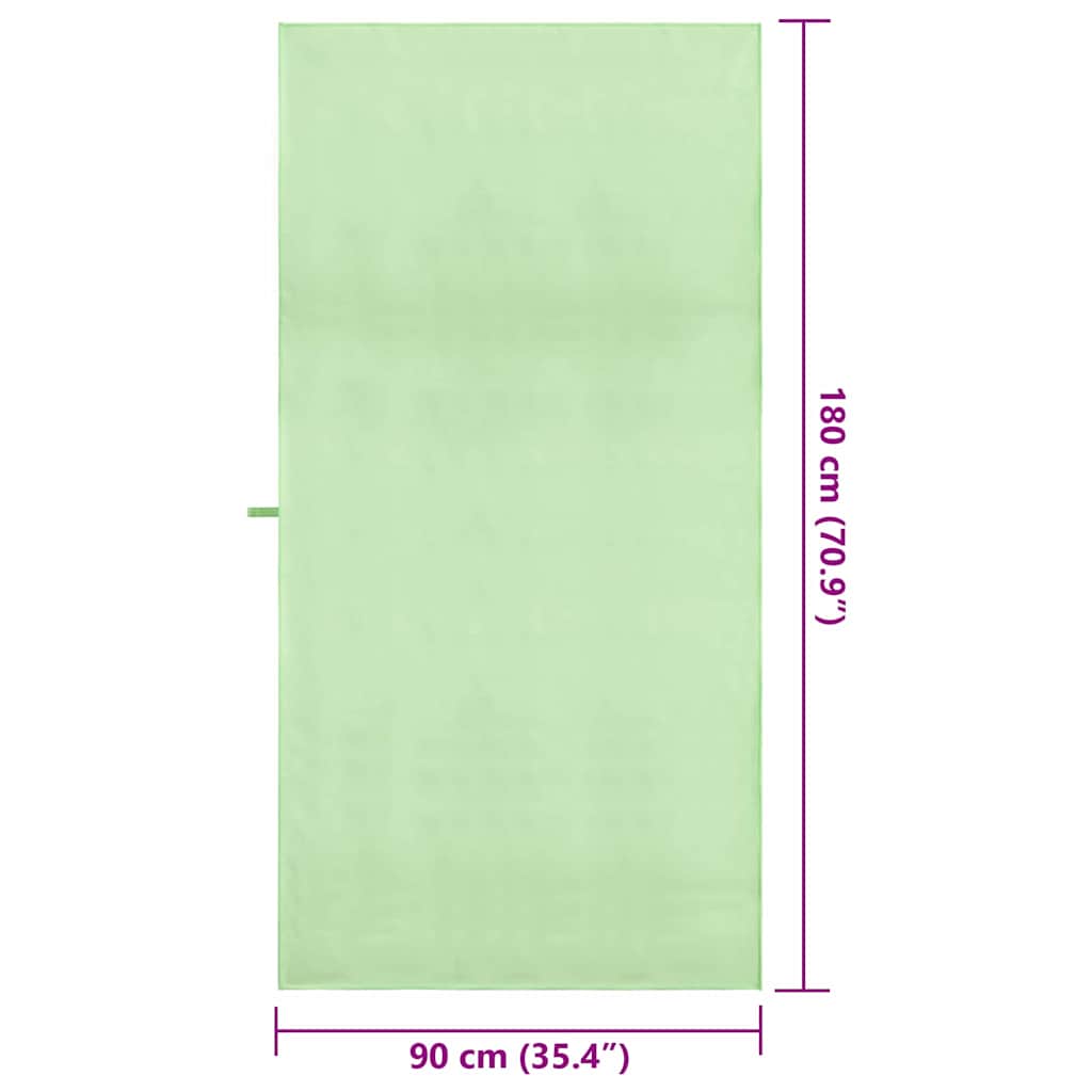 Sports Towels 2 pcs Green 180 x 90 cm Polyester and Polyamide