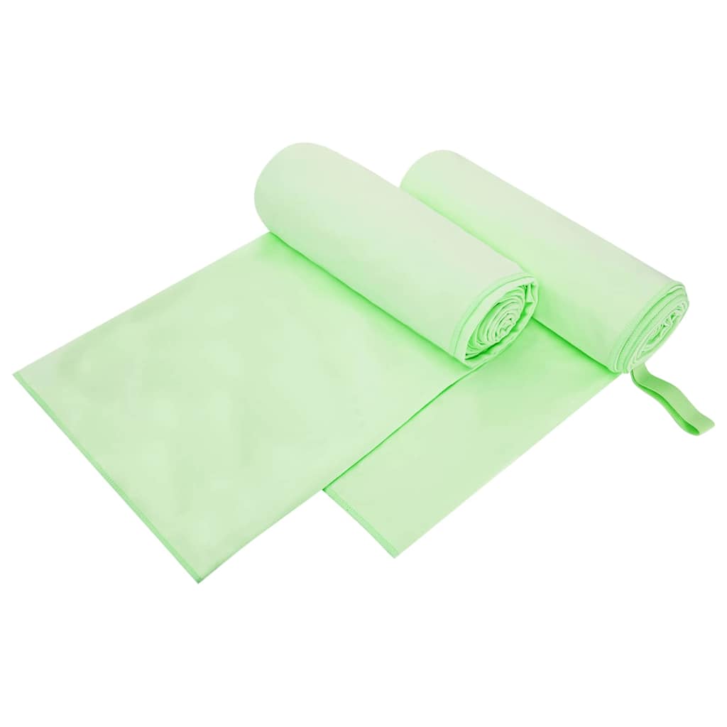 Sporthandtücher 2 pcs Grün 200 x 100 cm Polyester und Polyamid
