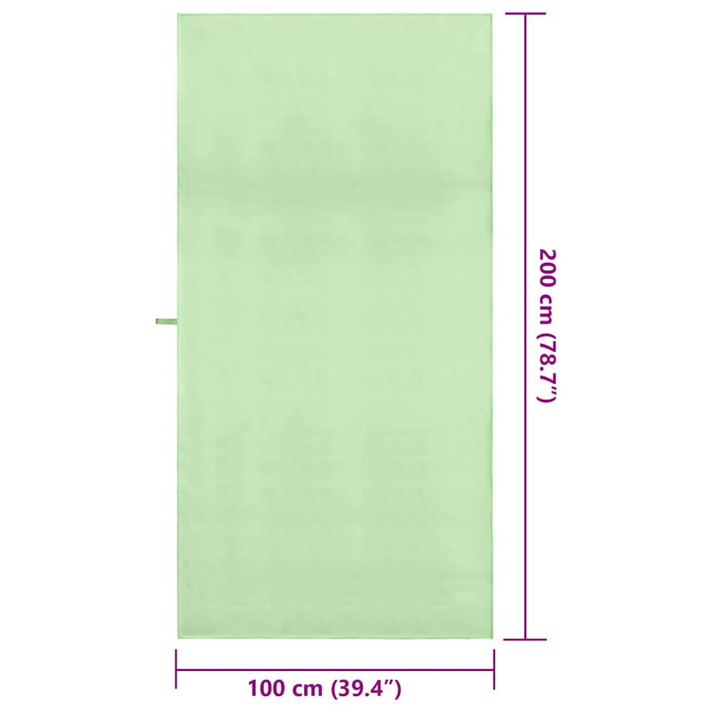 Sporthandtücher 2 pcs Grün 200 x 100 cm Polyester und Polyamid