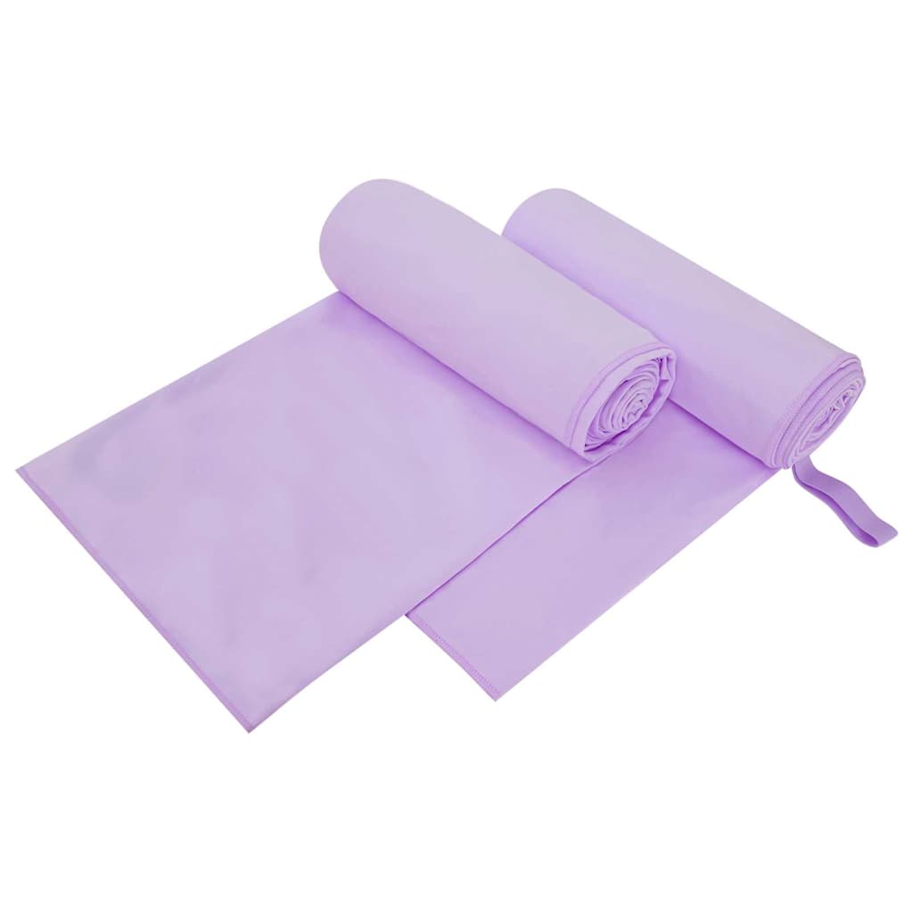 Serviettes de sport 2 pcs Violet 200 x 100 cm Polyester et Polyamide
