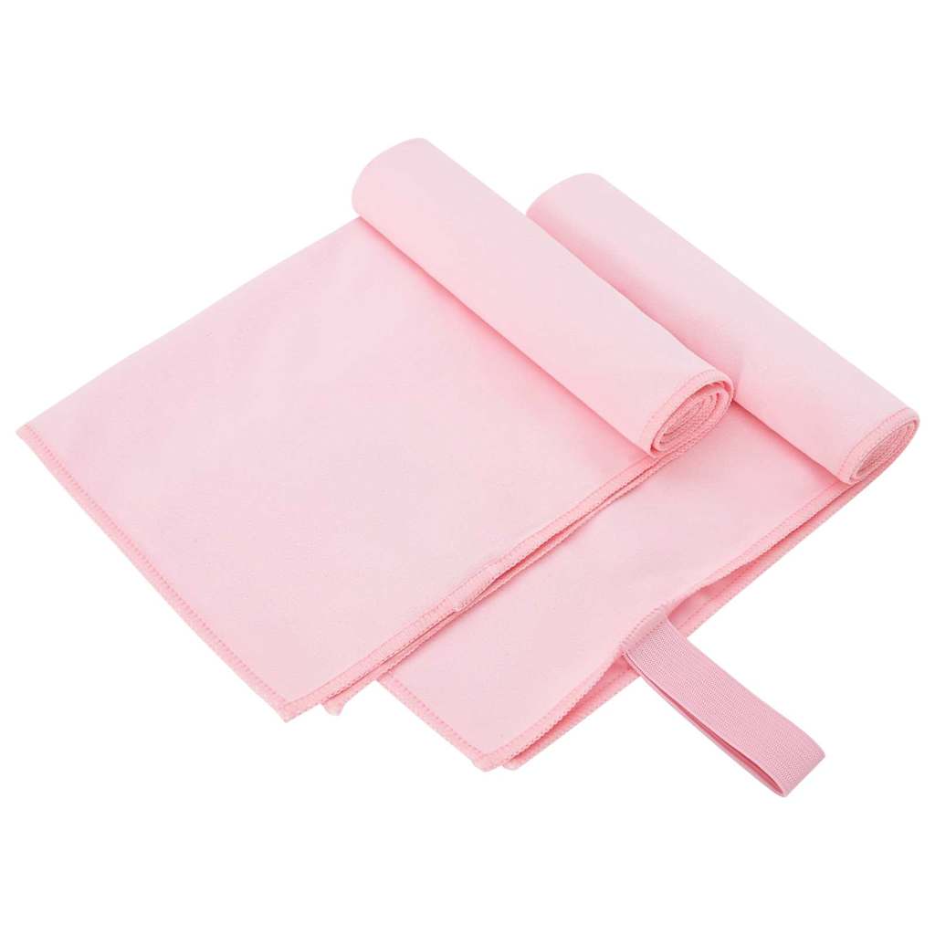 Serviettes de sport 2 pièces Rose 50 x 30 cm Polyester et polyamide