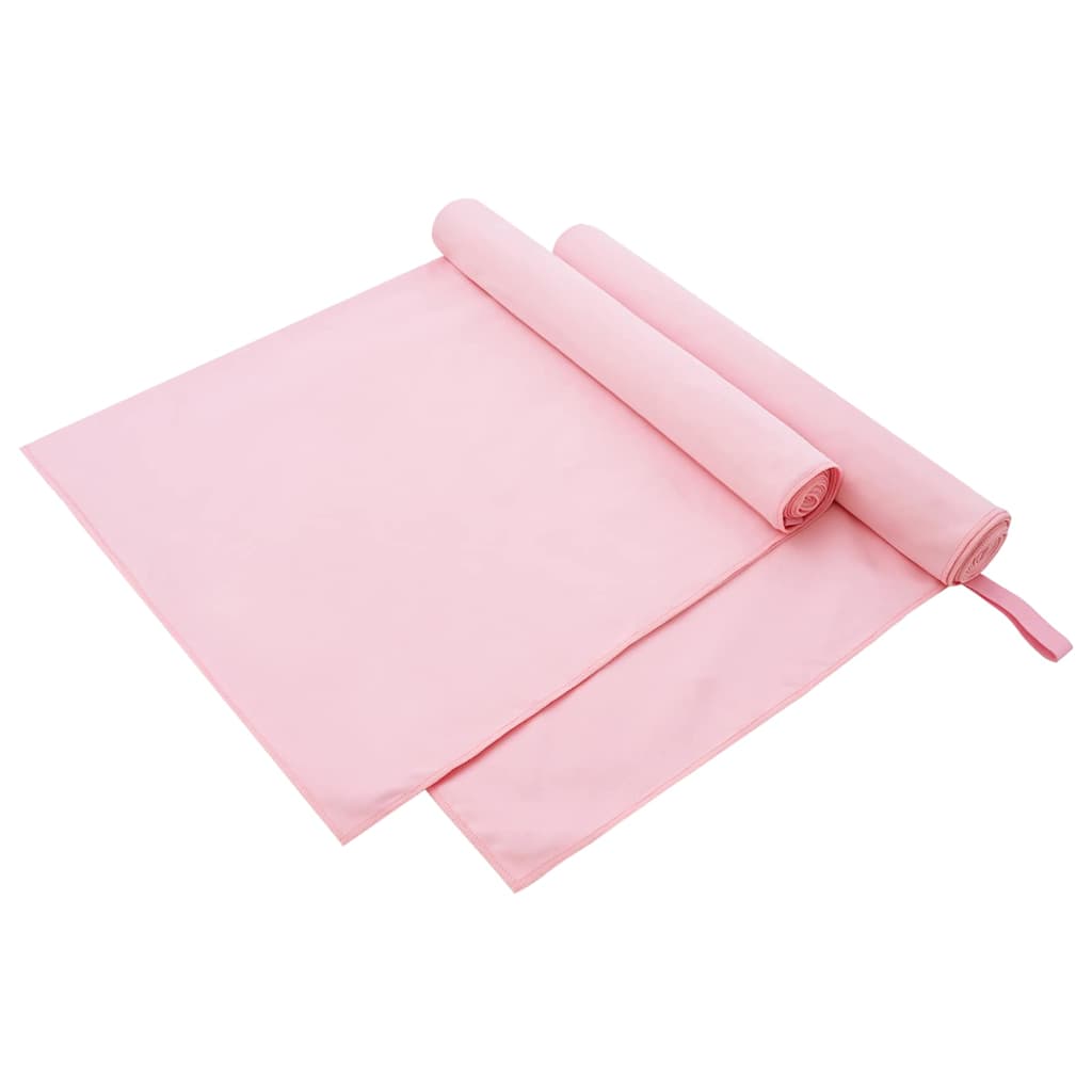 Serviettes de sport 2 pièces Rose 180 x 90 cm Polyester et Polyamide