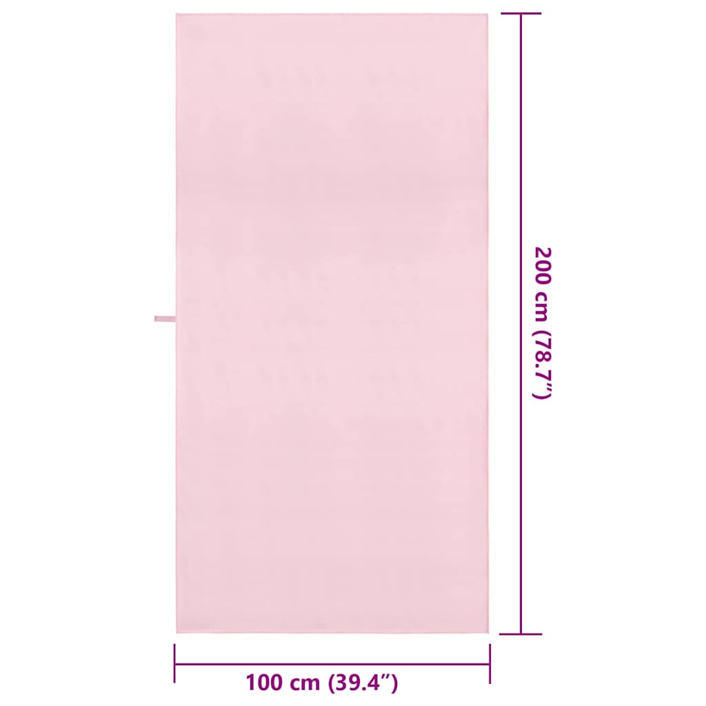 Serviettes de sport 2 pièces Rose 200 x 100 cm Polyester et Polyamide