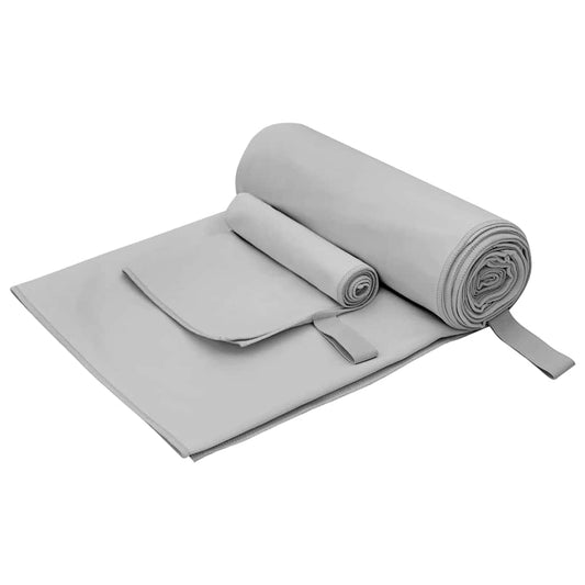 Sporthandtuch Set 2 pcs Grau Stoff