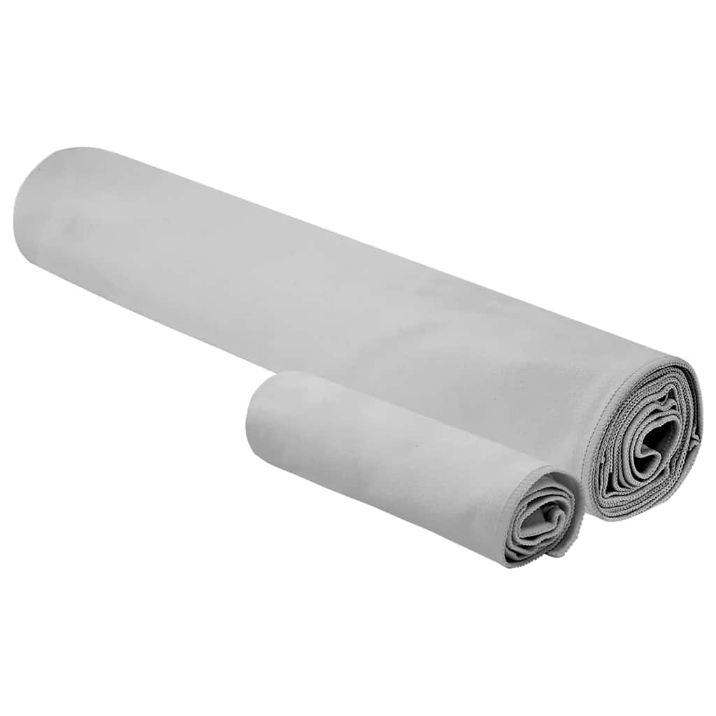 Sporthandtuch Set 2 pcs Grau Stoff