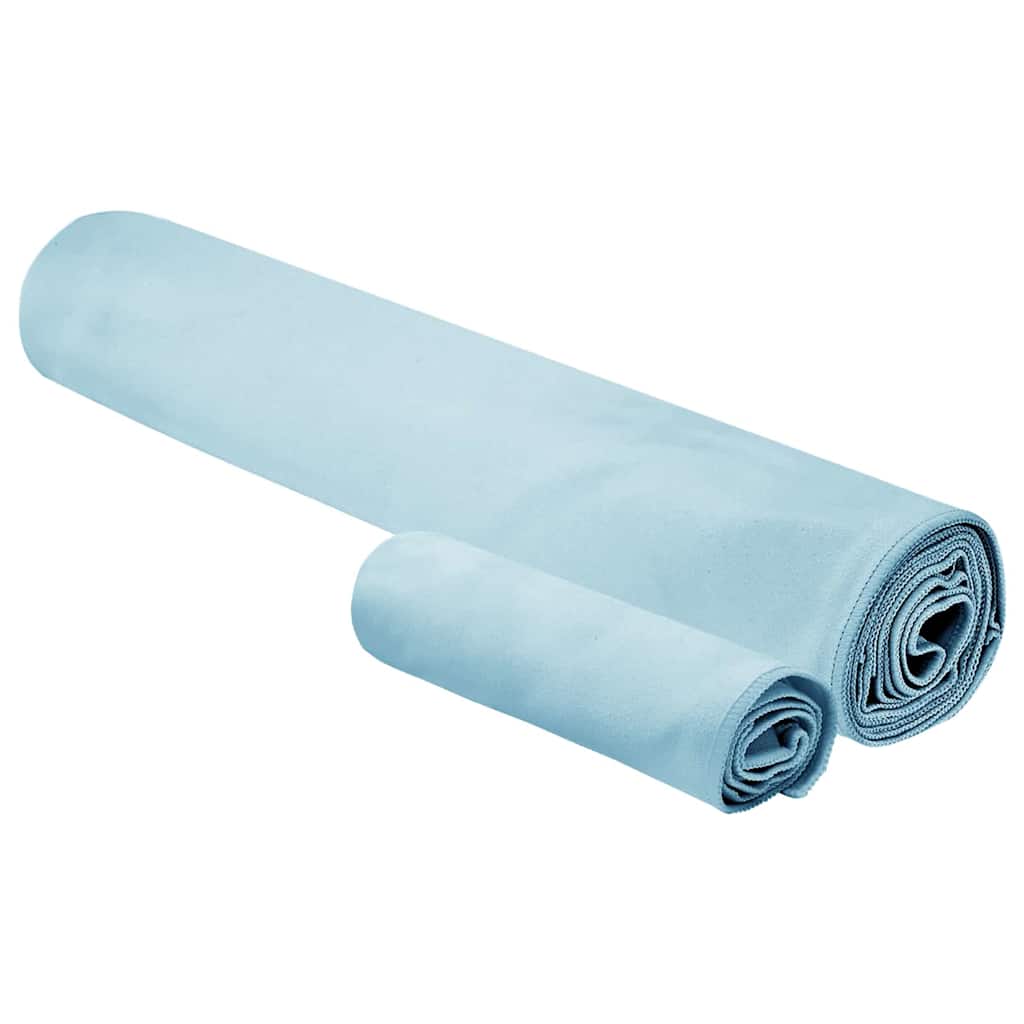 Sporthandtuch Set 2 pcs Blau Stoff