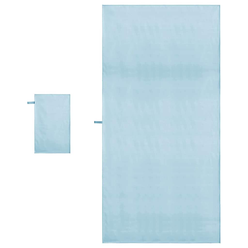 Sporthandtuch Set 2 pcs Blau Stoff
