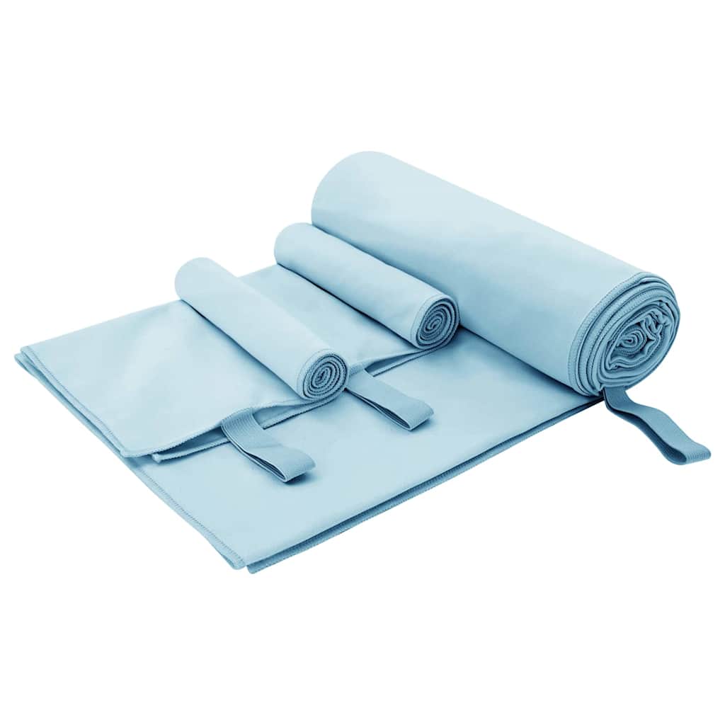 Sporthandtuch Set 3 pcs Blau Polyester und Polyamid