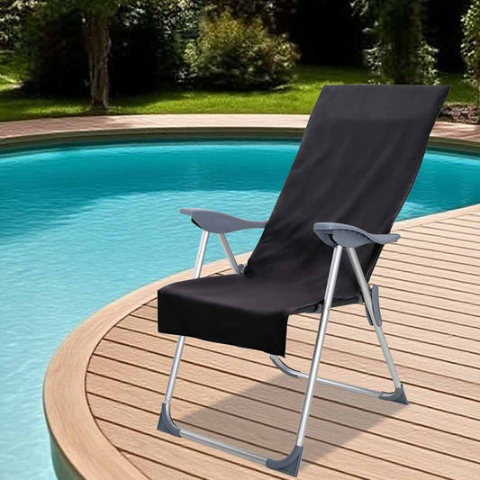 Außenstuhl Handtücher 2 pcs Schwarz 130 x 60 cm
