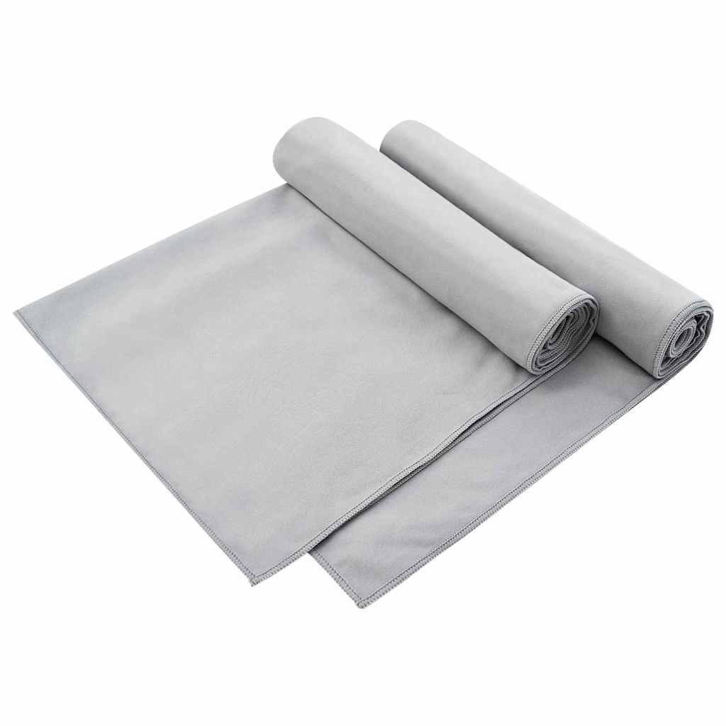 Außenstuhl Handtücher 2 pcs Grau 130 x 60 cm
