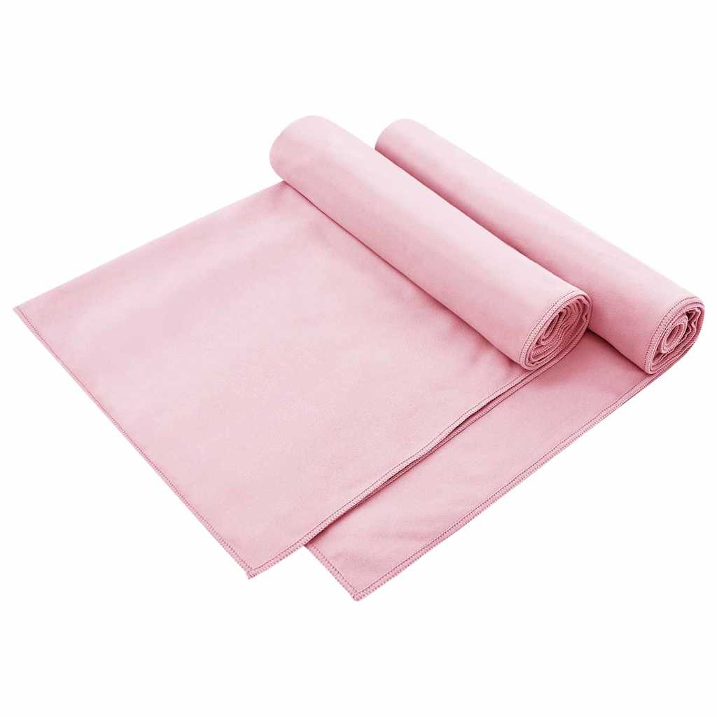 Serviettes de chaise d'extérieur 2 pcs Rose 130 x 60 cm