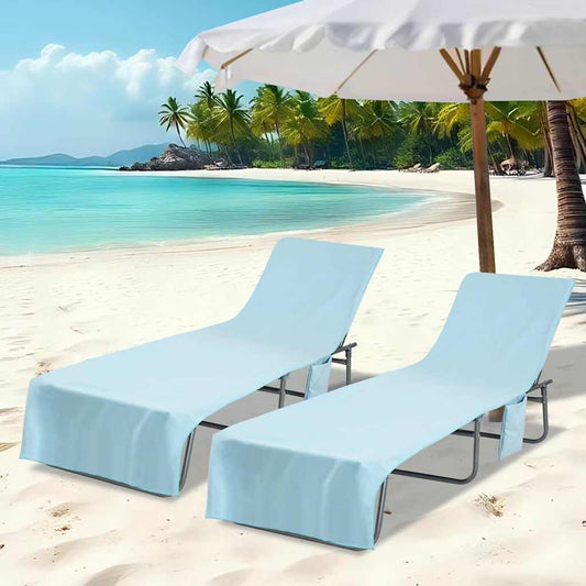 Sonnenliege-Tücher 2 pcs Blau 210 x 75 cm