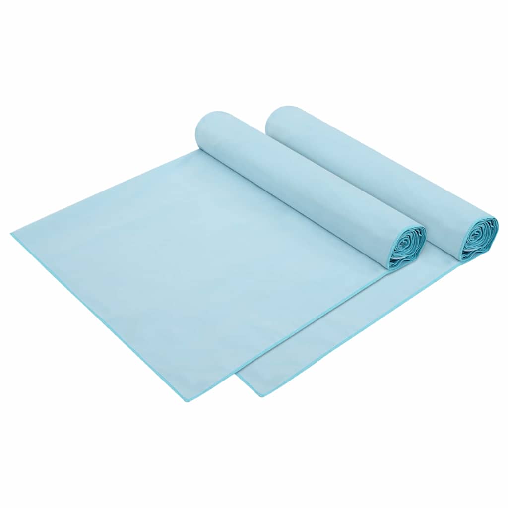 Sun Lounger Towels 2 pcs Blue 210 x 75 cm