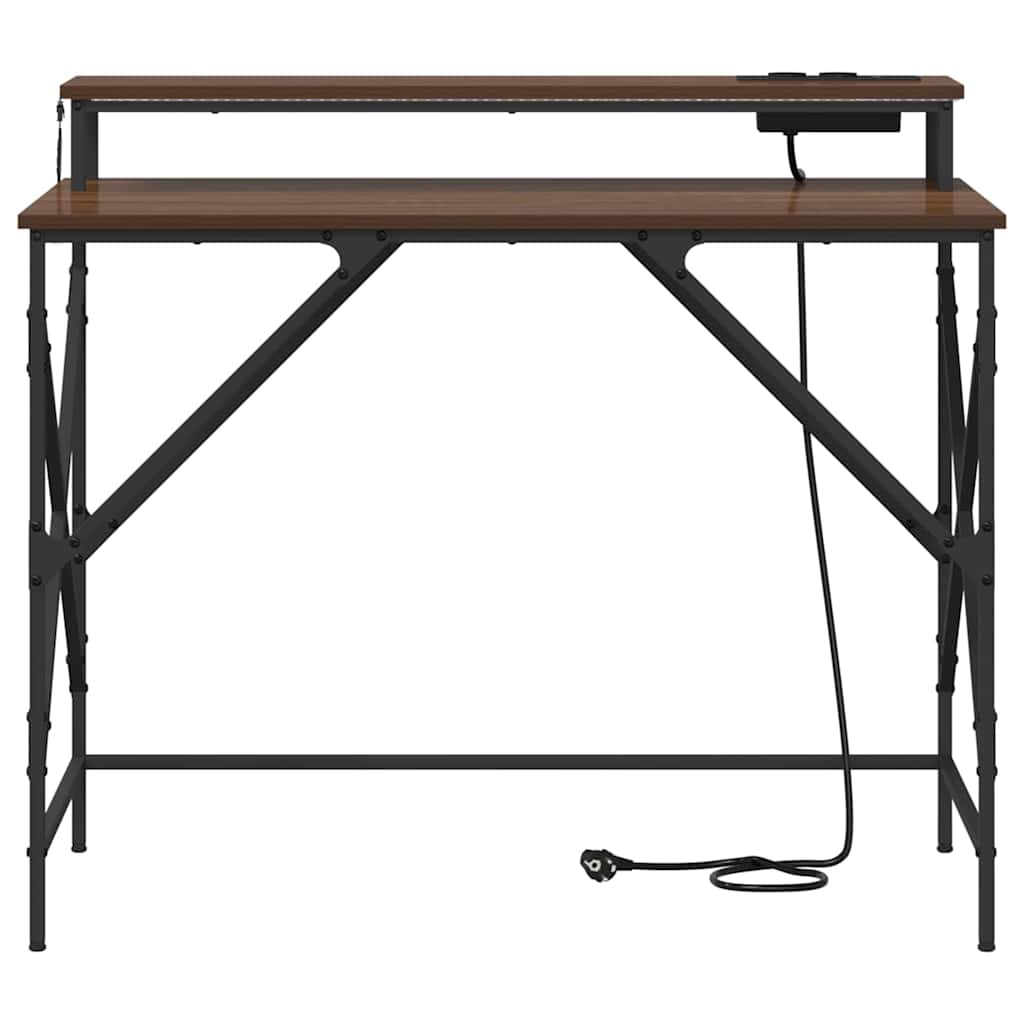 Schreibtisch mit Regal Braun Eichen-Optik 100 x 50 x 86,5 cm