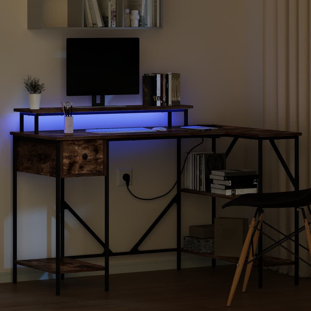 Desk Smoked Oak 120 x 79 x 86.5 cm Wood-based material