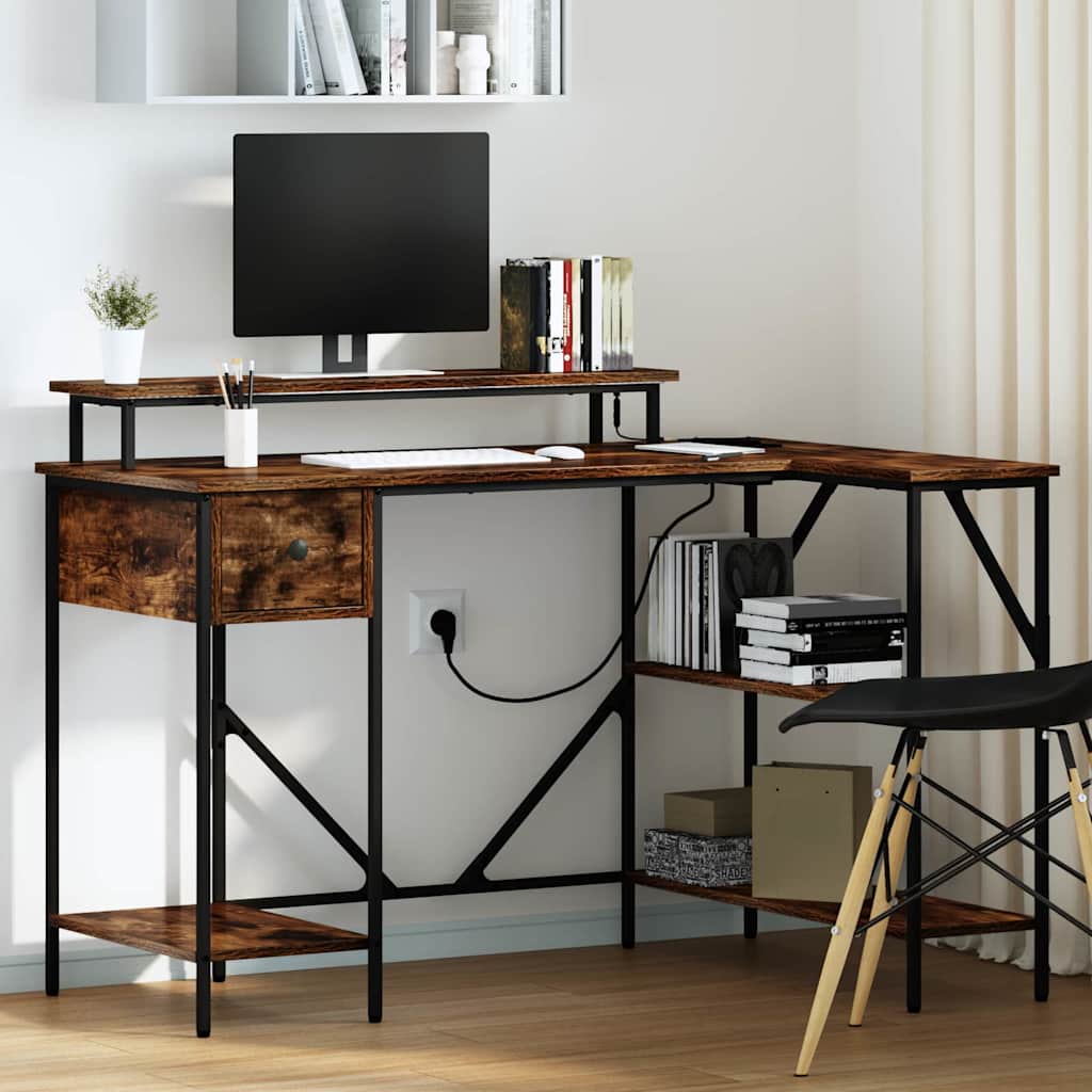 Desk Smoked Oak 120 x 79 x 86.5 cm Wood-based material