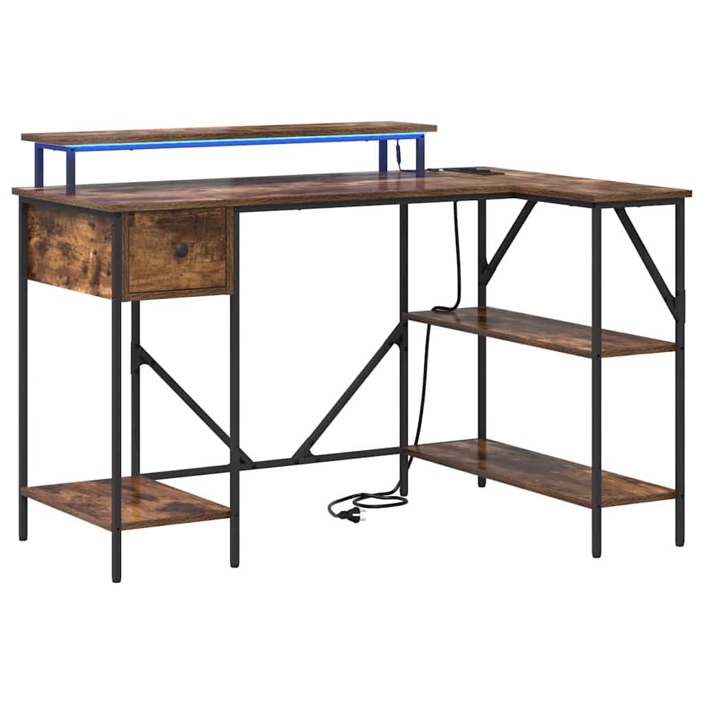 Desk Smoked Oak 120 x 79 x 86.5 cm Wood-based material