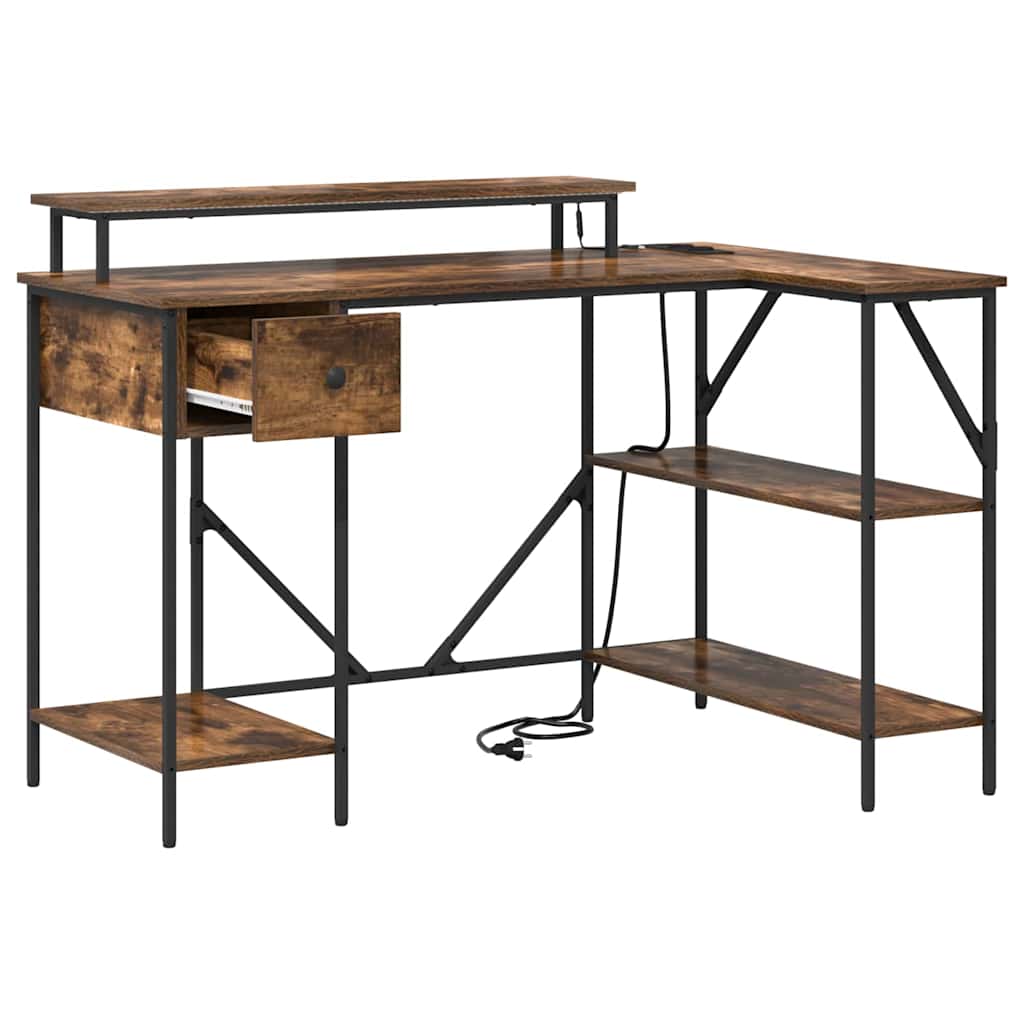 Desk Smoked Oak 120 x 79 x 86.5 cm Wood-based material