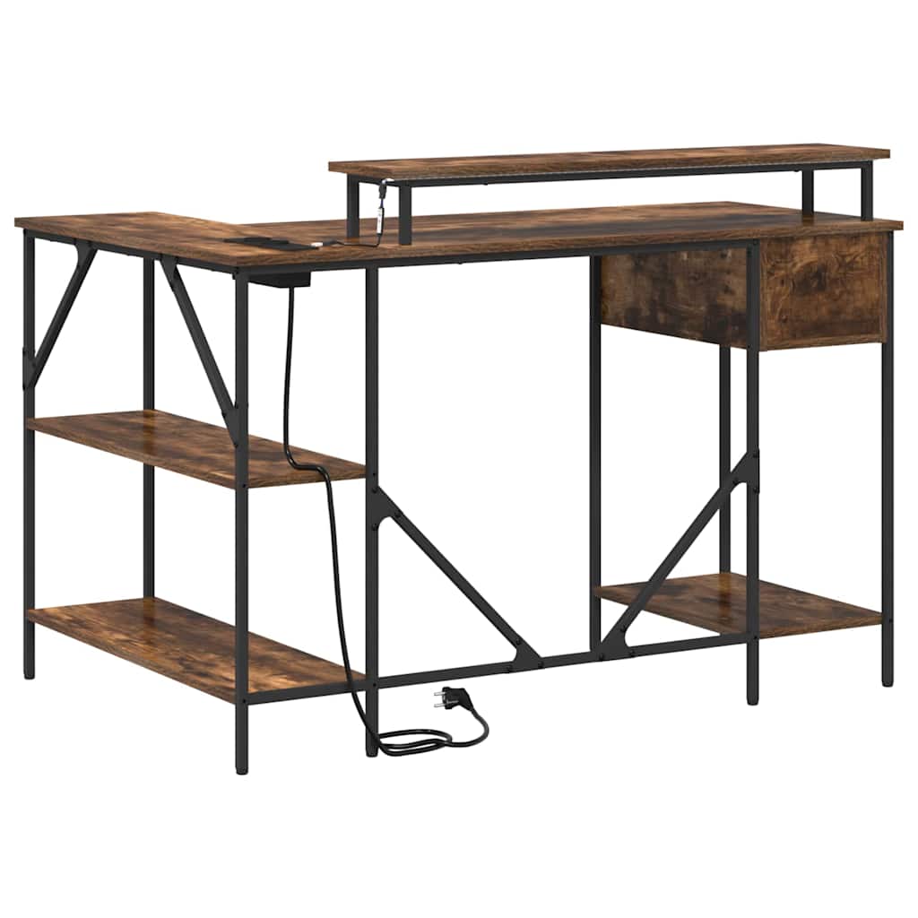 Desk Smoked Oak 120 x 79 x 86.5 cm Wood-based material