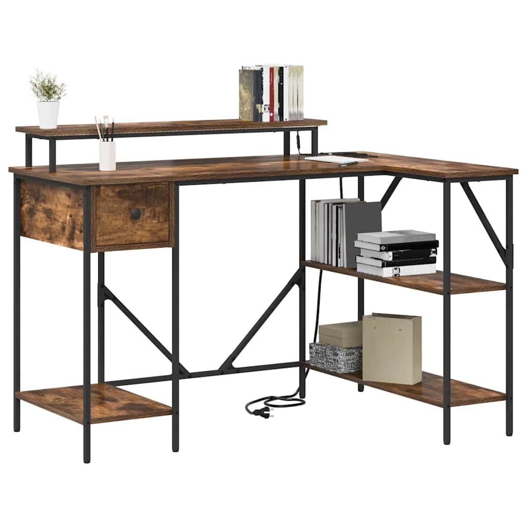 Desk Smoked Oak 120 x 79 x 86.5 cm Wood-based material