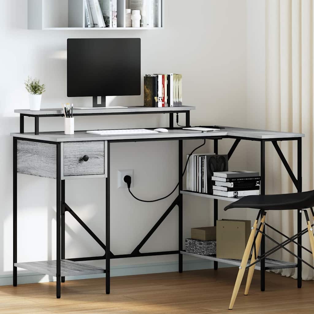 Desk Grey Sonoma 120 x 79 x 86.5 cm Engineered Wood