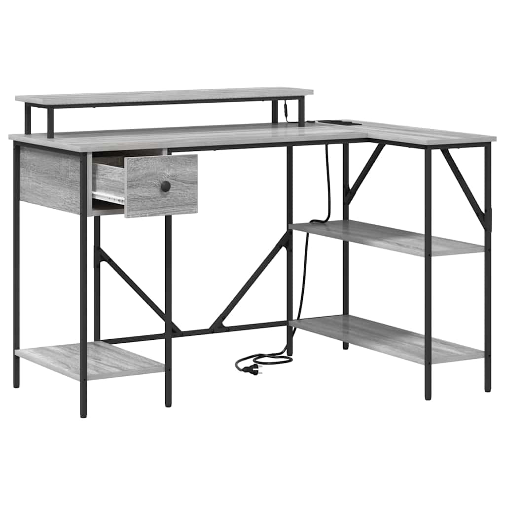 Desk Grey Sonoma 120 x 79 x 86.5 cm Engineered Wood
