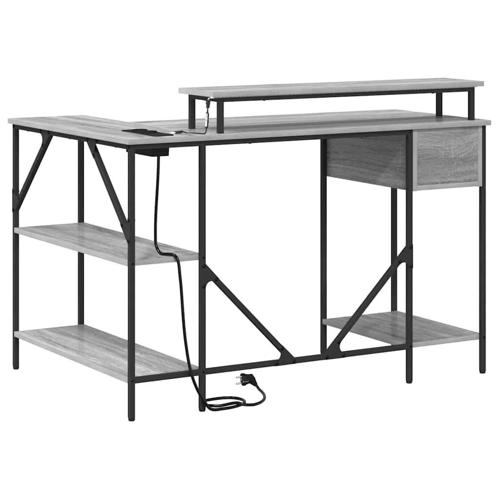 Desk Grey Sonoma 120 x 79 x 86.5 cm Engineered Wood