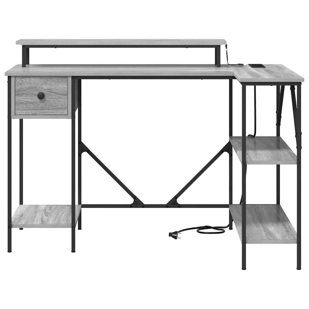 Desk Grey Sonoma 120 x 79 x 86.5 cm Engineered Wood