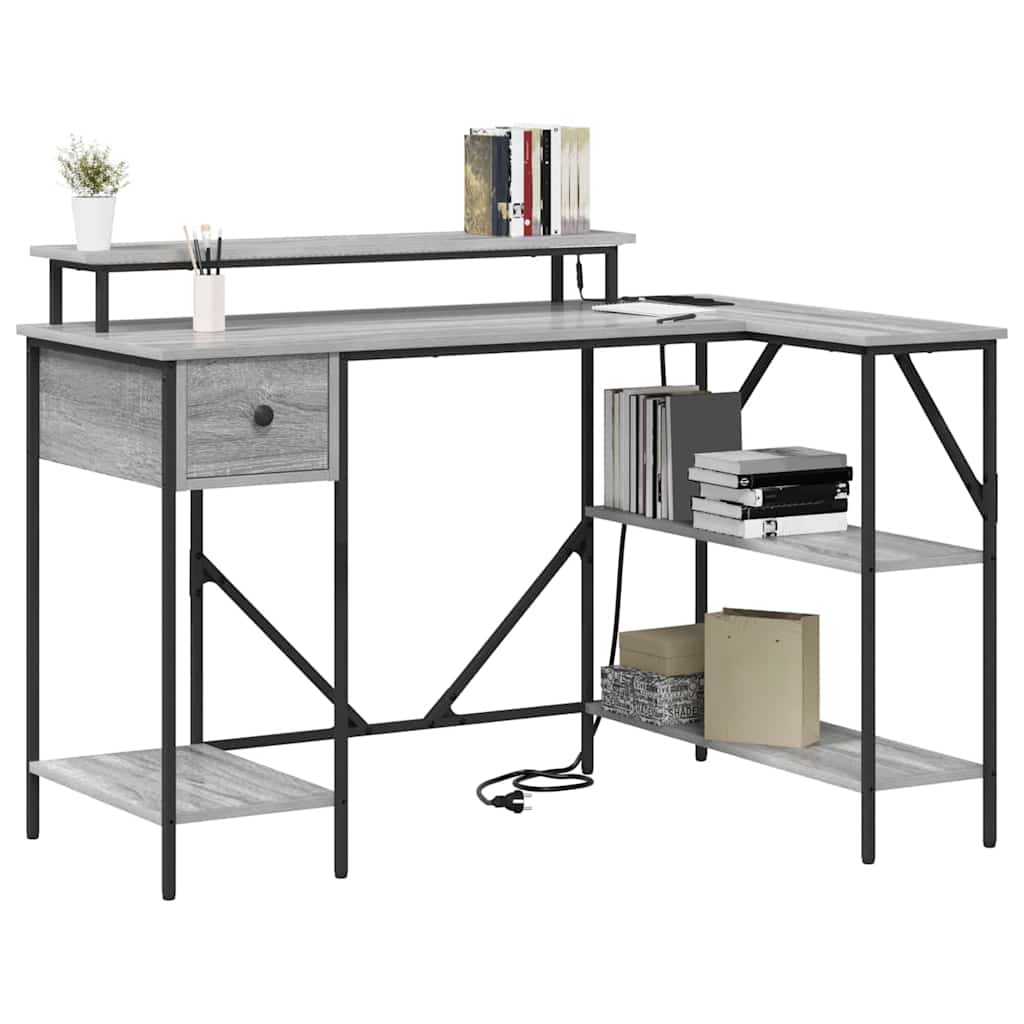 Desk Grey Sonoma 120 x 79 x 86.5 cm Engineered Wood