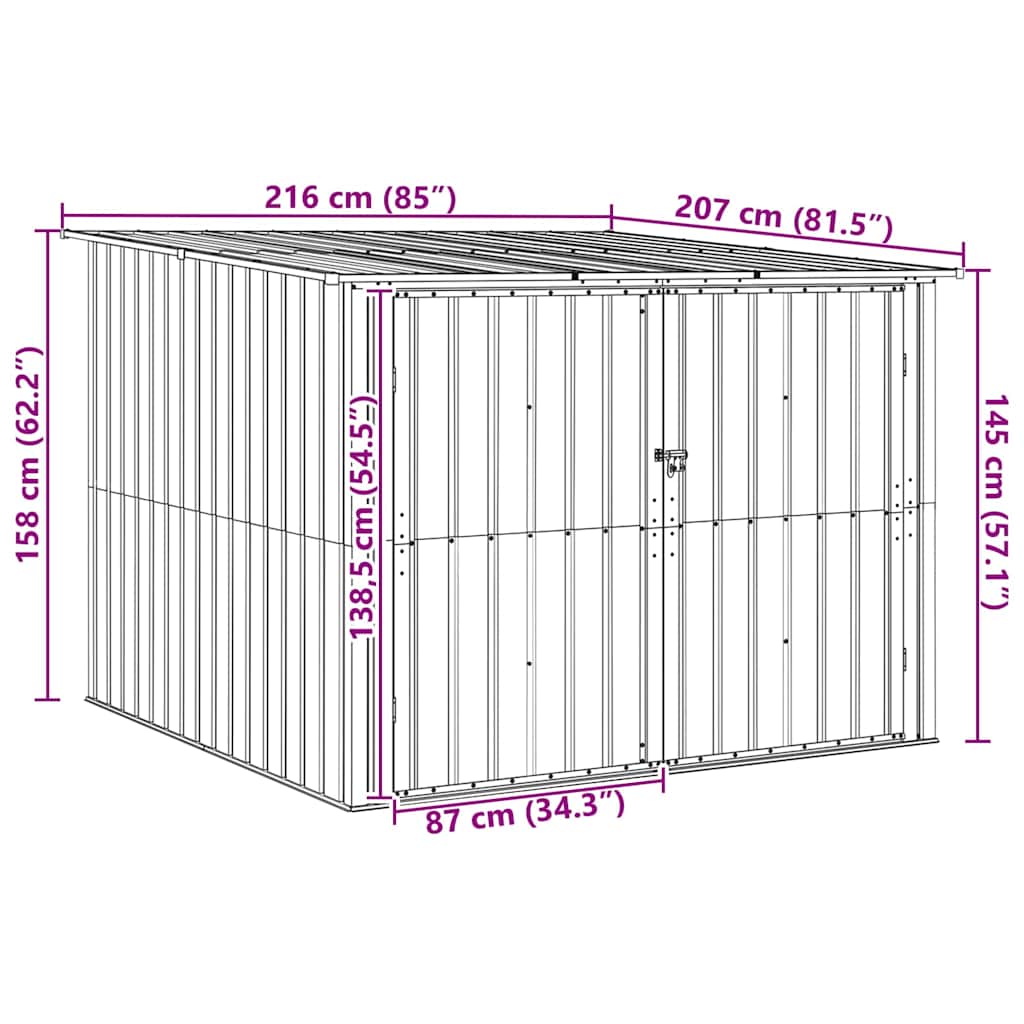 Fahrradspeicher 3 pcs Braun 215 x 206 x 157 cm Metall