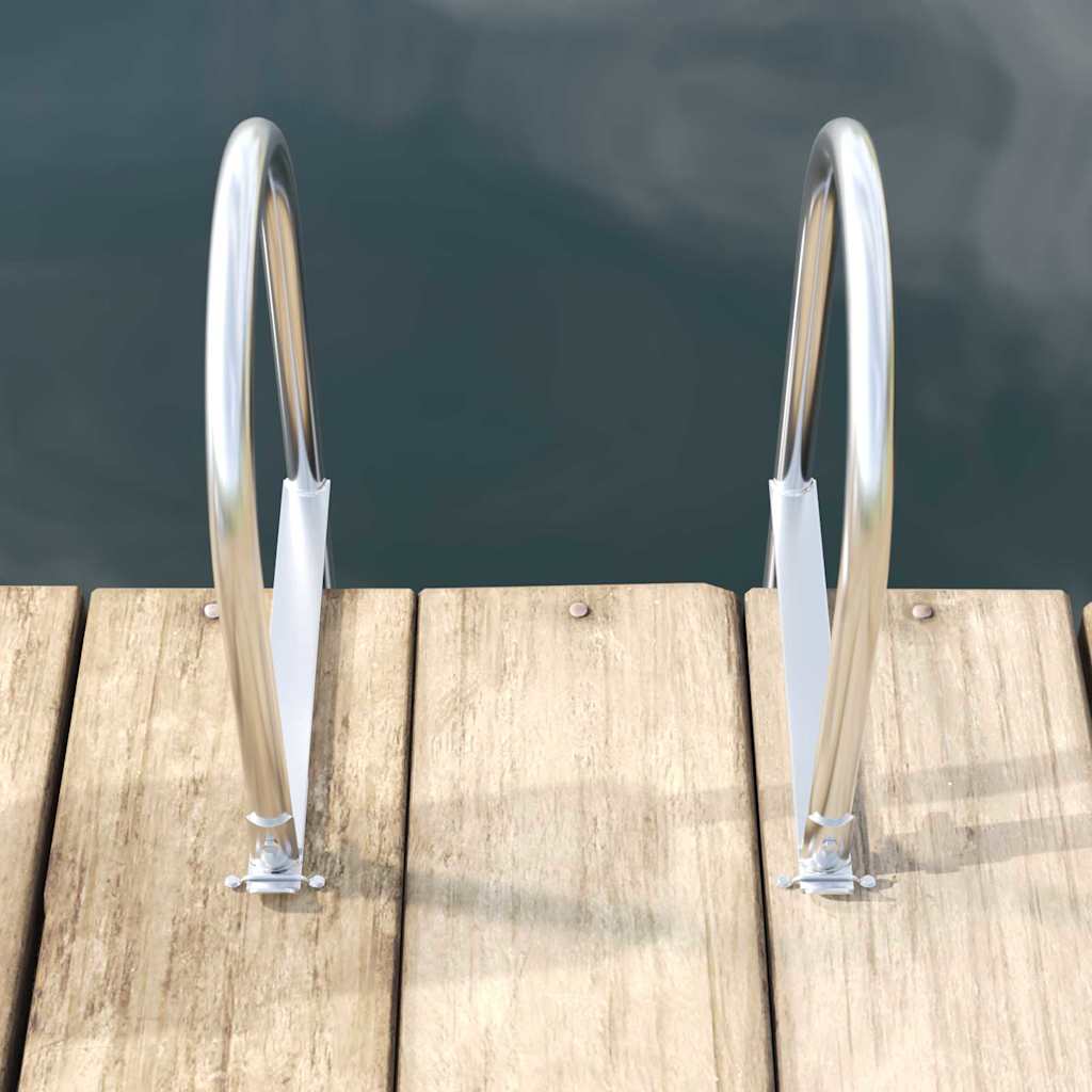 Échelle de quai à 3 marches Argent 45 x 11,5 x 134 cm Aluminium
