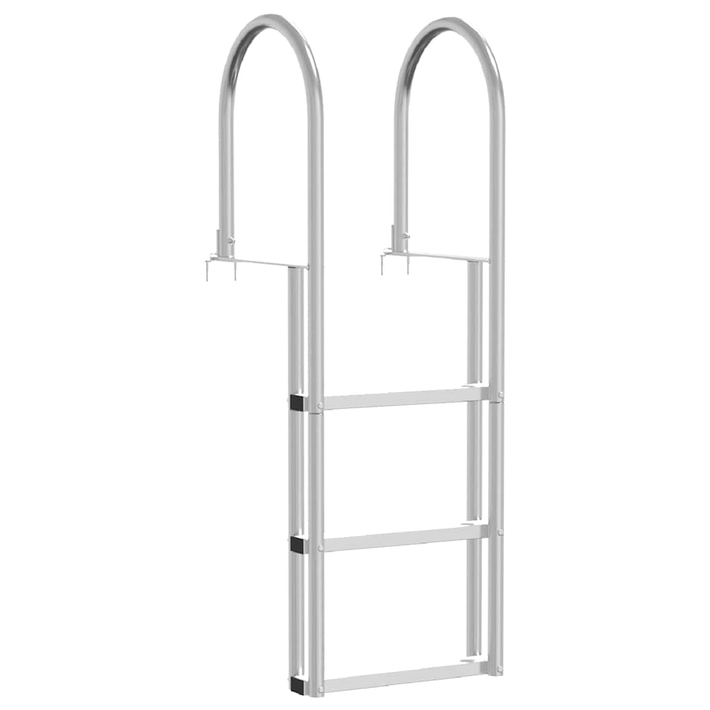 Échelle de quai à 3 marches Argent 45 x 11,5 x 134 cm Aluminium
