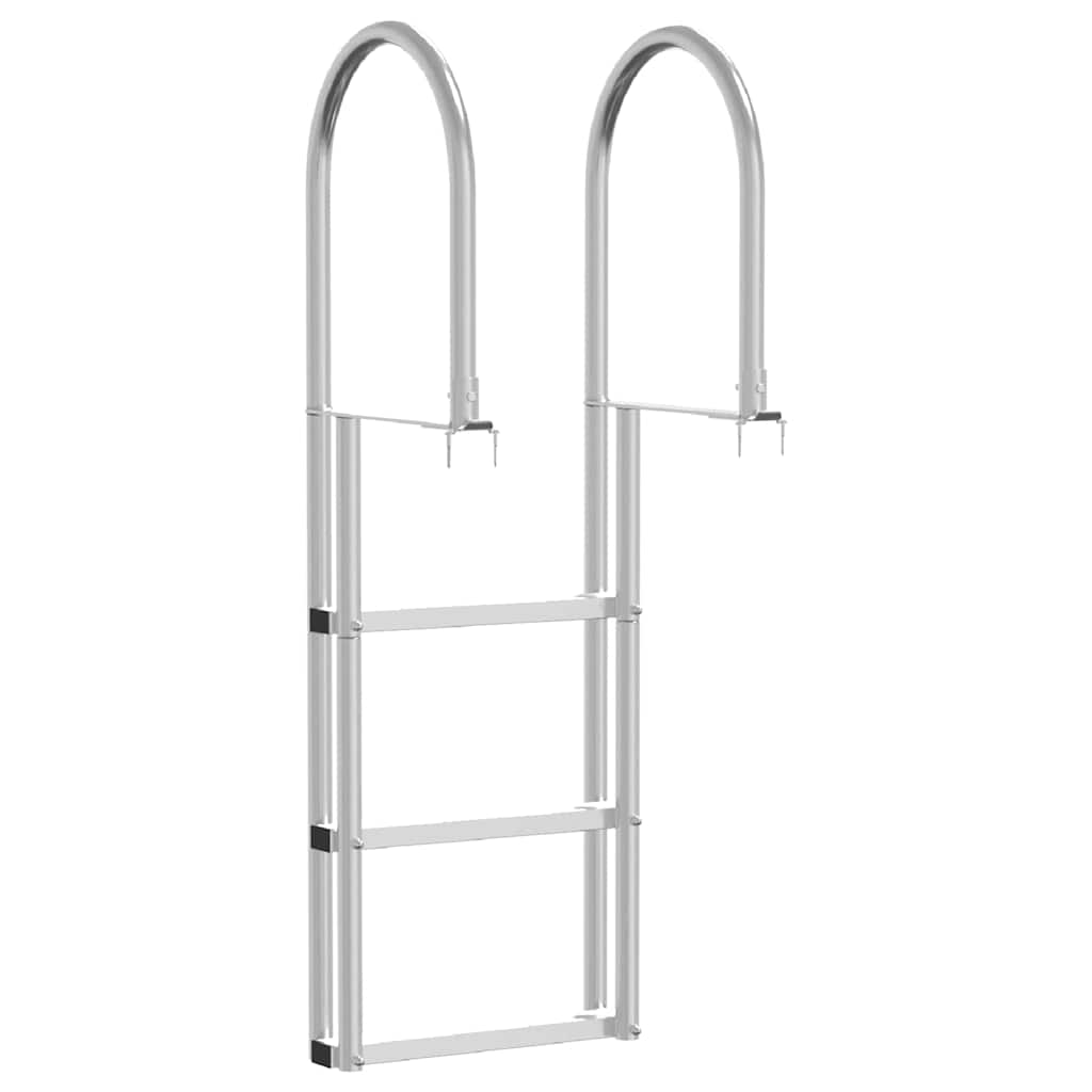 Échelle de quai à 3 marches Argent 45 x 11,5 x 134 cm Aluminium