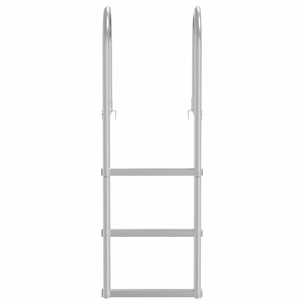 Échelle de quai à 3 marches Argent 45 x 11,5 x 134 cm Aluminium