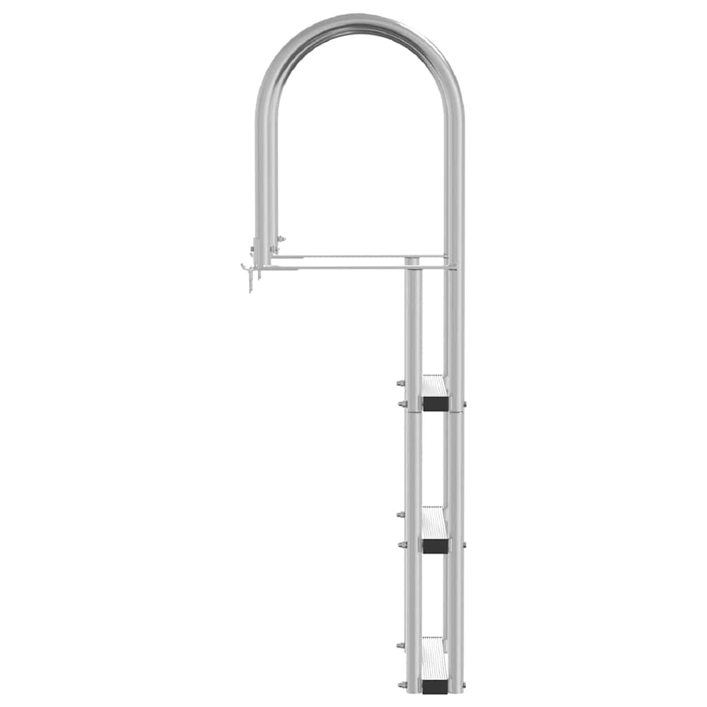 Échelle de quai à 3 marches Argent 45 x 11,5 x 134 cm Aluminium