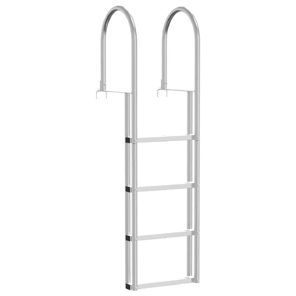 4-Stufen Dockleiter Silber 45 ×11,5 ×162 cm Aluminium