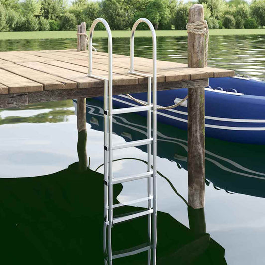 5-Stufen Dockleiter Silber 45 ×11,5 ×190 cm Aluminium