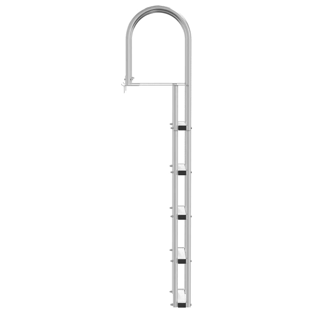 5-Stufen Dockleiter Silber 45 ×11,5 ×190 cm Aluminium