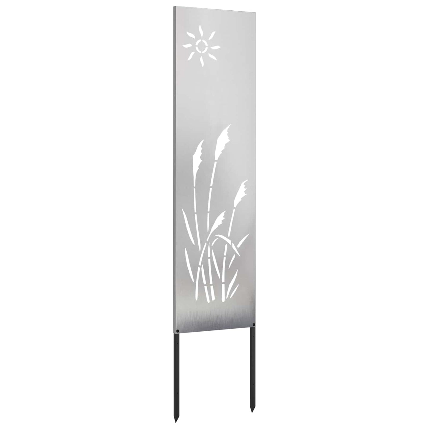 Garden Privacy Screen Canvas Silver 32 x 140 cm Stainless Steel