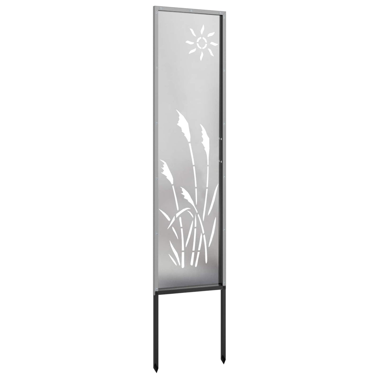 Garden Privacy Screen Canvas Silver 32 x 140 cm Stainless Steel