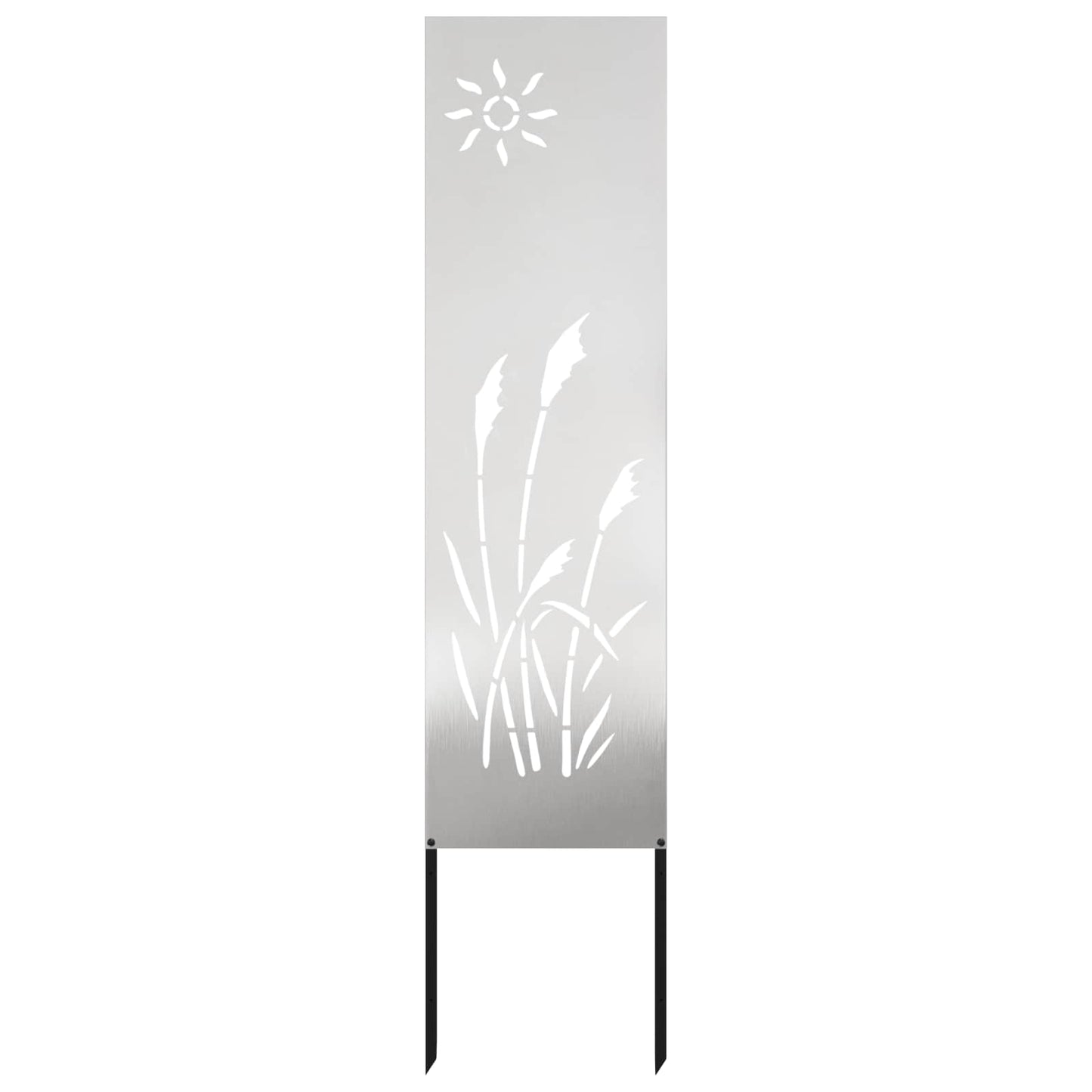Garden Privacy Screen Canvas Silver 32 x 140 cm Stainless Steel