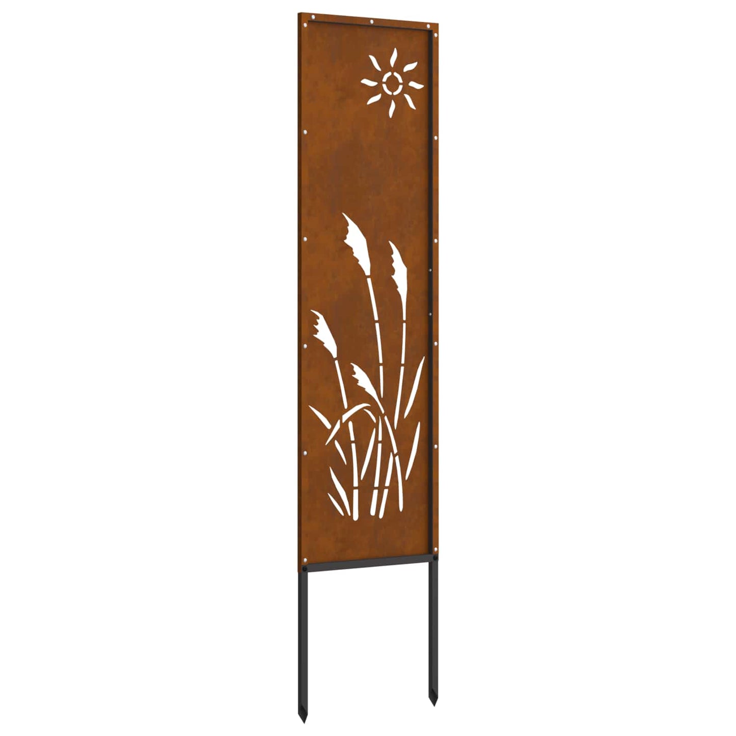 Toile brise-vue de jardin aspect rouillé 32 x 140 cm Acier résistant aux intempéries