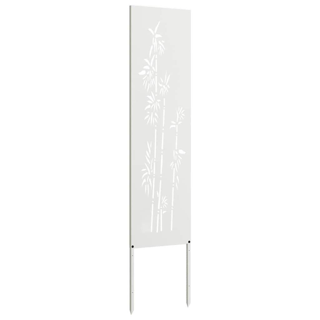 Garten Sichtschutz-Leinwand Floral Weiß 32 x 140 cm