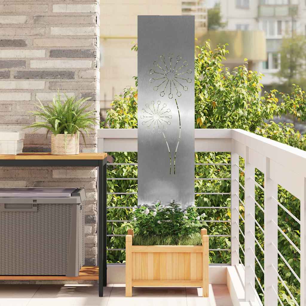 Toile brise-vue de jardin argentée 32 x 140 cm Acier inoxydable