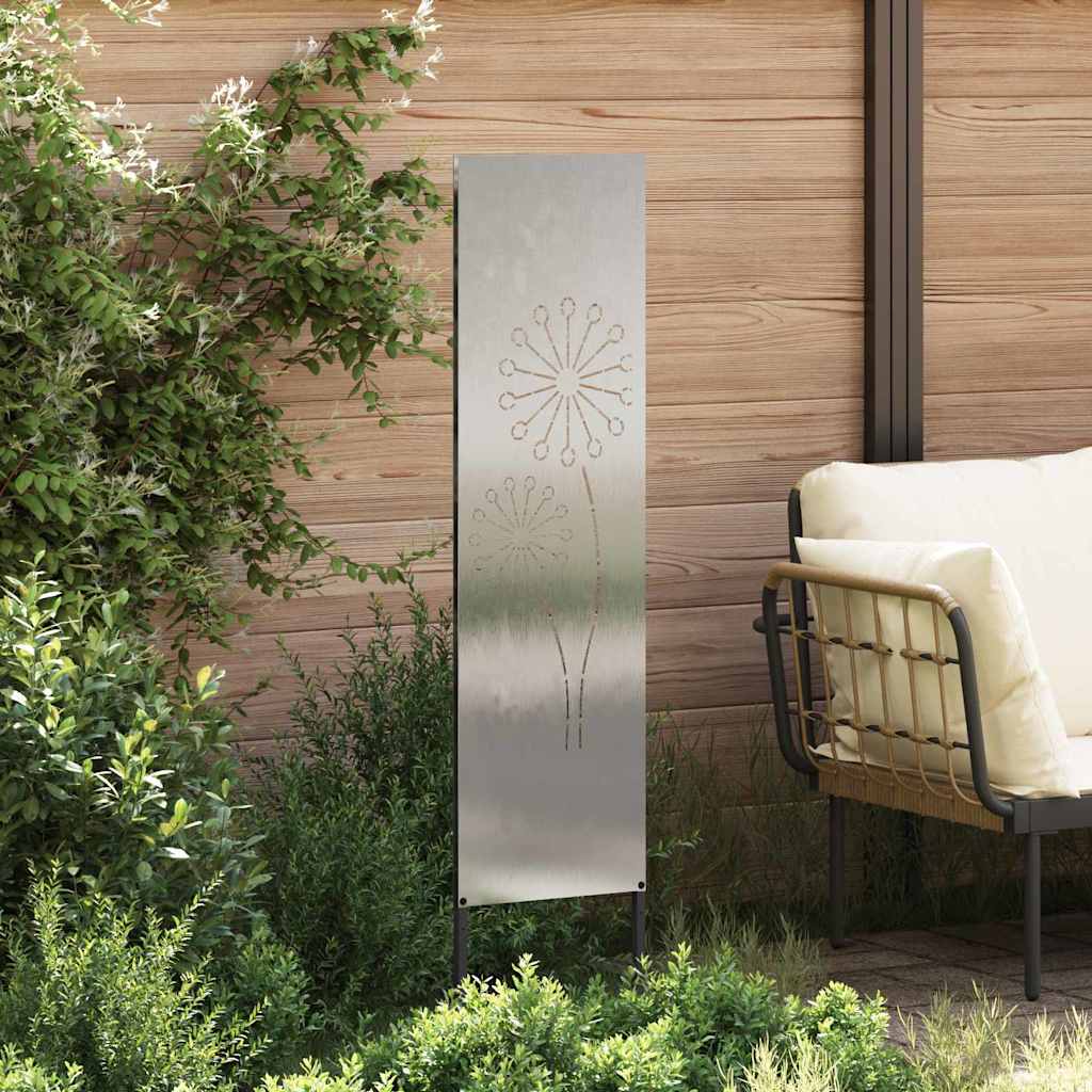 Toile brise-vue de jardin argentée 32 x 140 cm Acier inoxydable