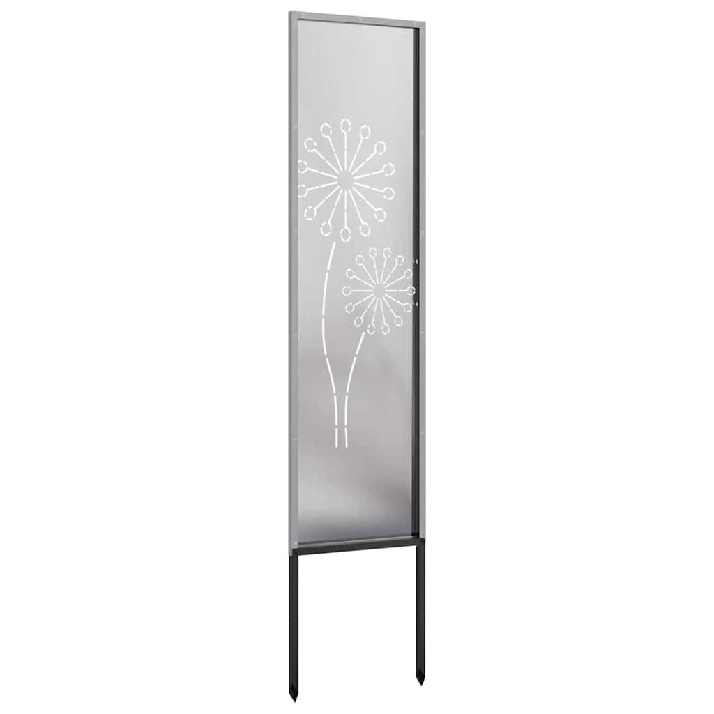 Toile brise-vue de jardin argentée 32 x 140 cm Acier inoxydable