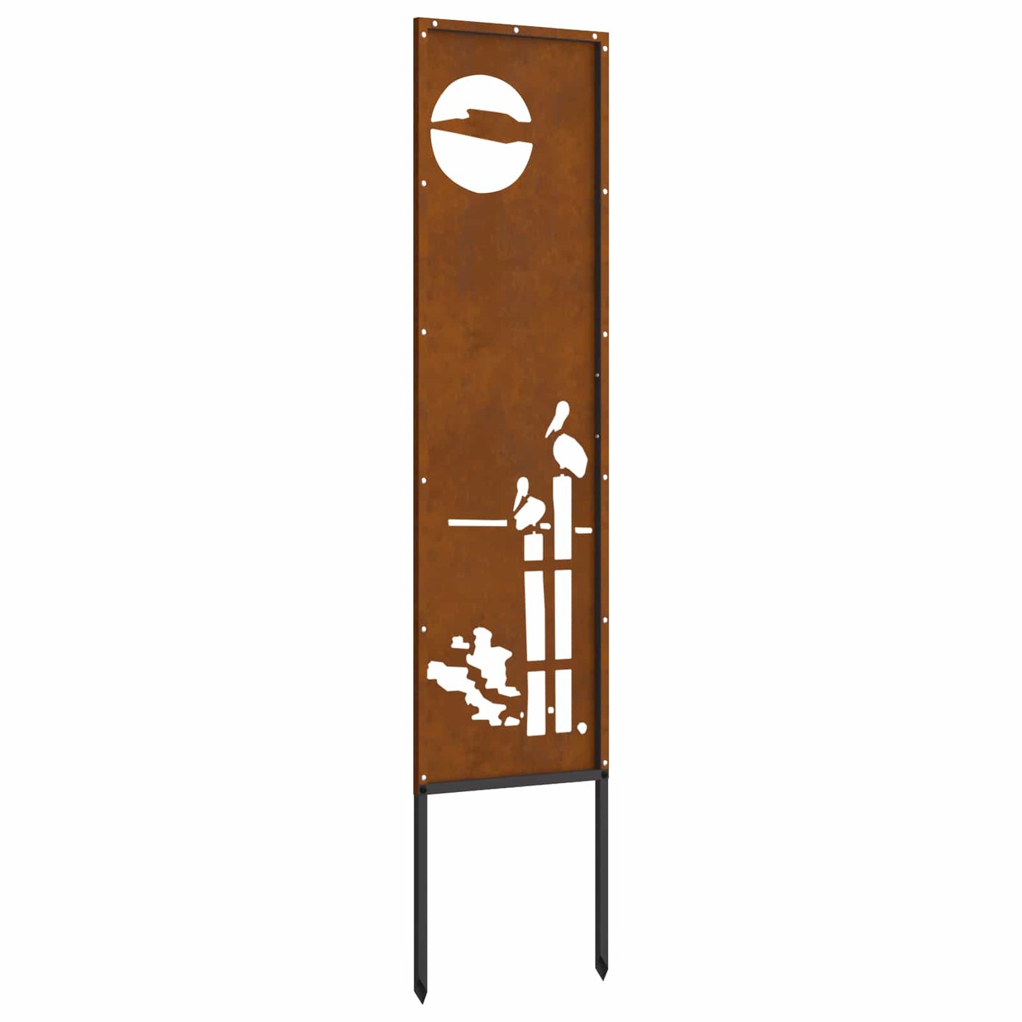 Garden Privacy Screen Canvas Rusty 32 x 140 cm Weathering Steel