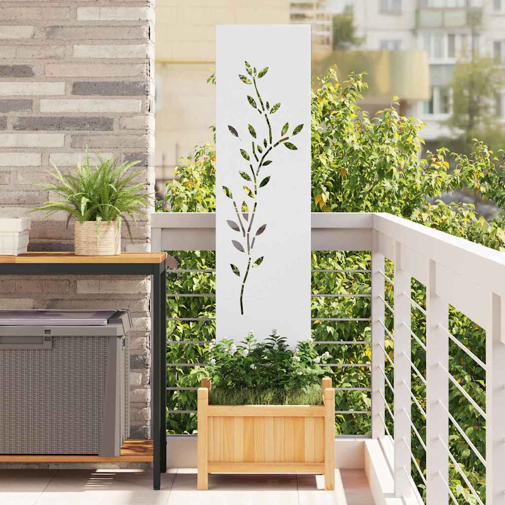 Garden Privacy Screen Floral White 32 x 140 cm
