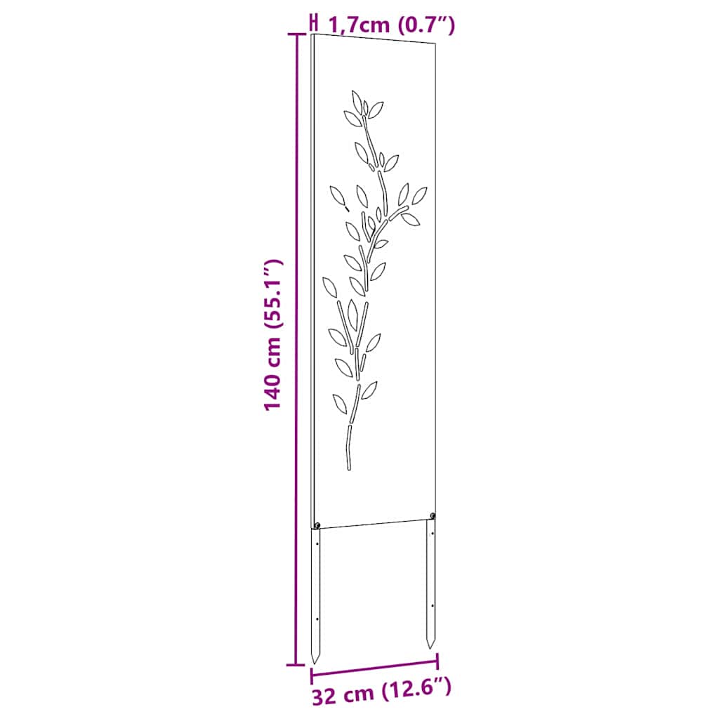 Garden Privacy Screen Floral White 32 x 140 cm